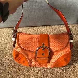 COACH orange Signature shoulder bag